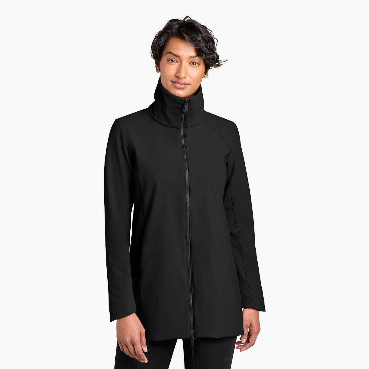 Women's Nozawa Soft Shell Jacket - Pitch Black - Model Front