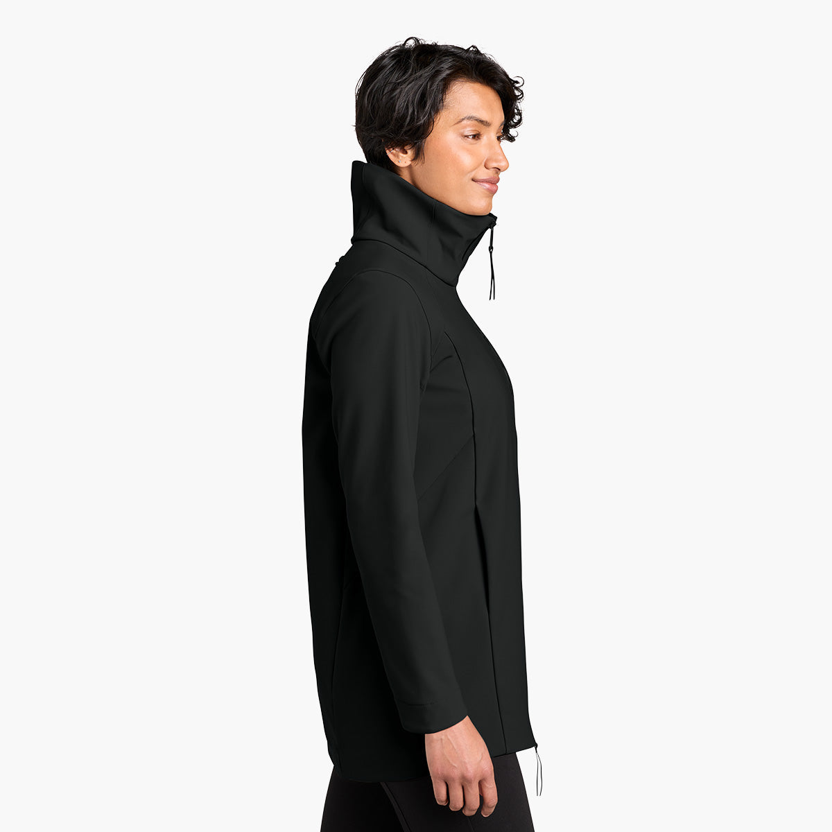 Women's Nozawa Soft Shell Jacket - Pitch Black - Model Side
