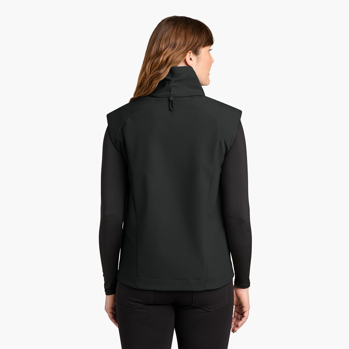 Women's Nozawa Soft Shell Vest - Pitch Black - Model Back