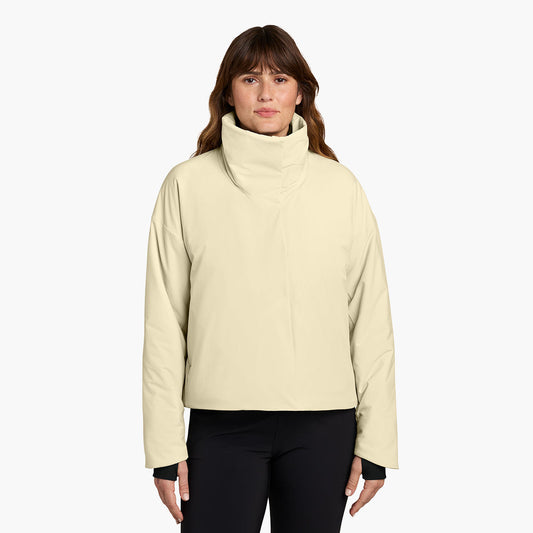 Women's Sashiko Insulated Jacket - Alabaster - Model Front