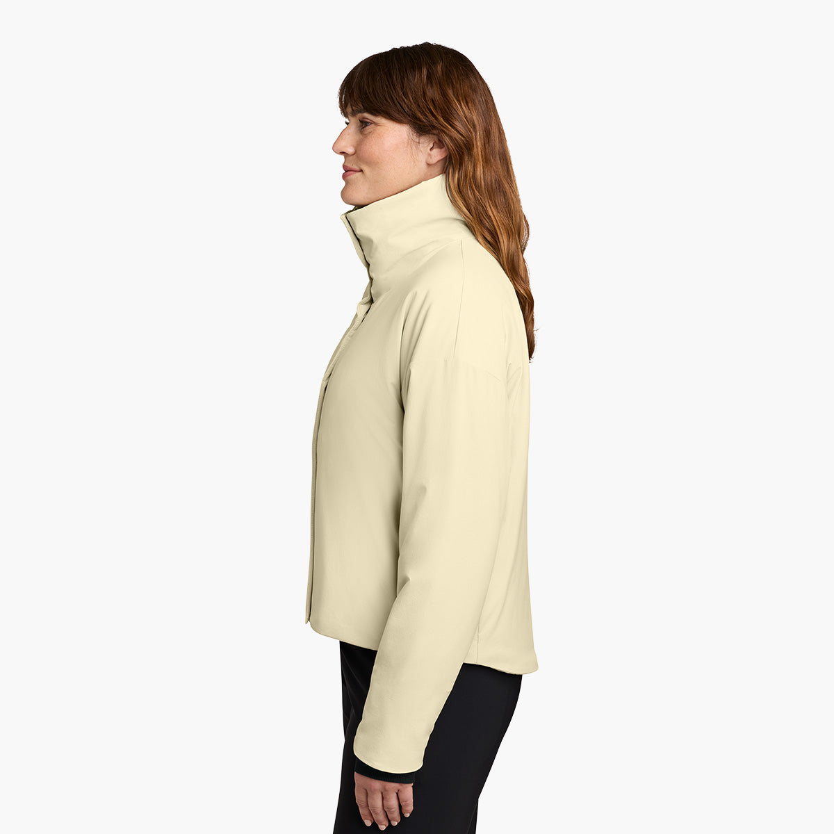 Women's Sashiko Insulated Jacket - Alabaster - Model Side