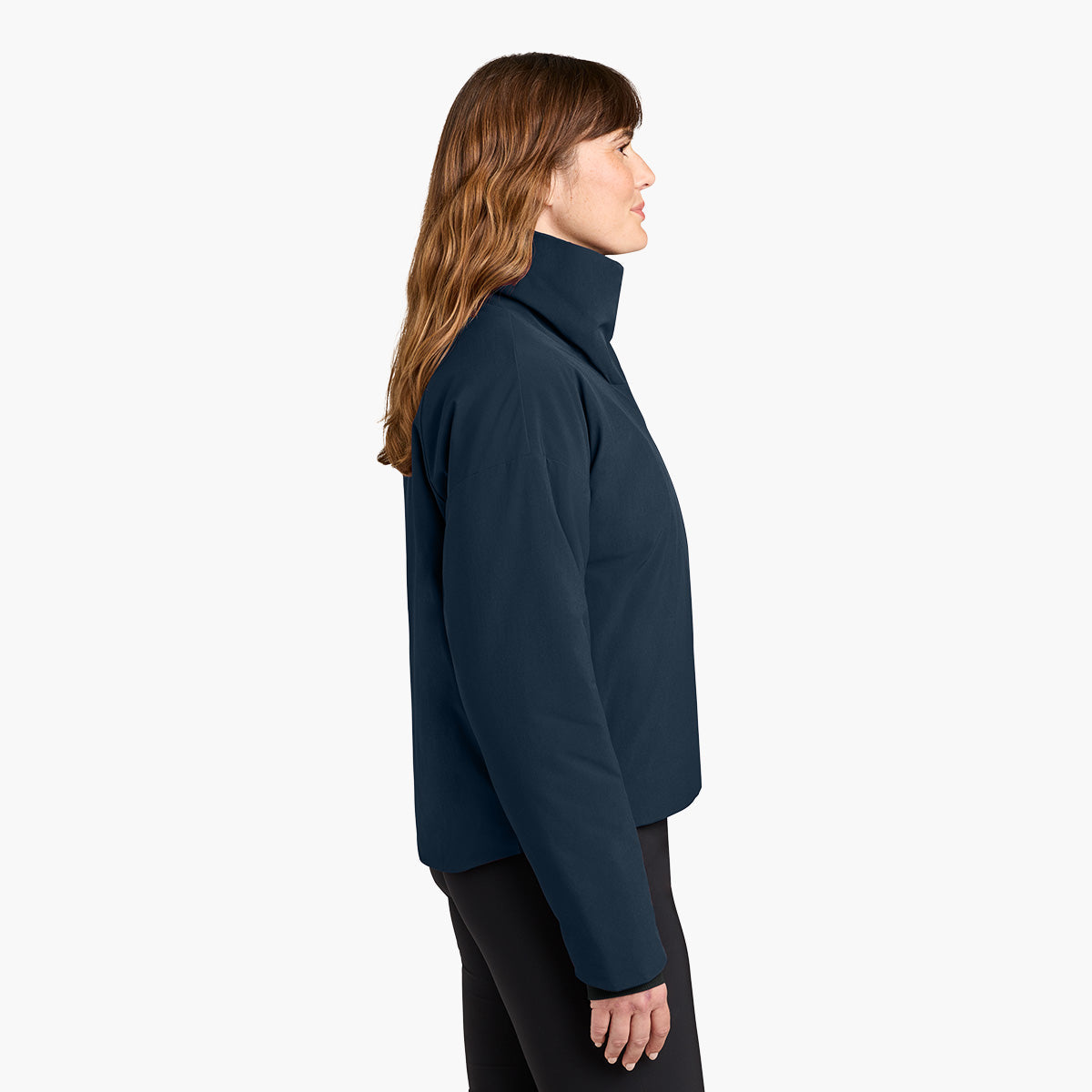Women's Sashiko Insulated Jacket - Indigo Navy - Model Side