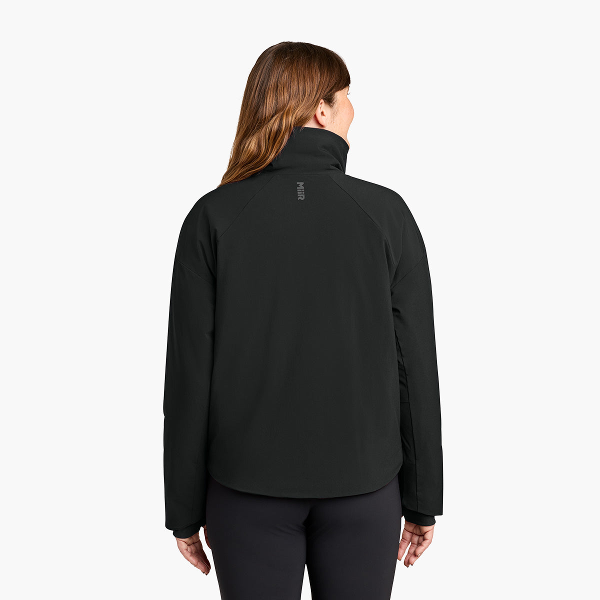 Women's Sashiko Insulated Jacket - Pitch Black - Model Back