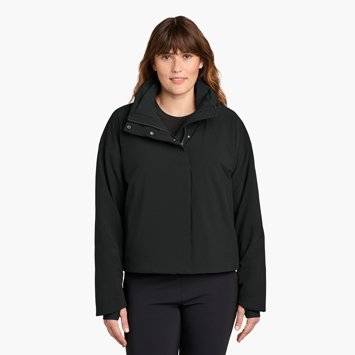 Women's Sashiko Insulated Jacket - Pitch Black - Model Detail
