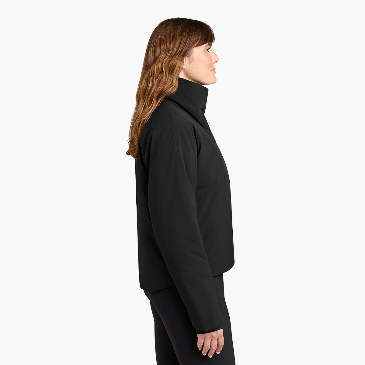 Women's Sashiko Insulated Jacket - Pitch Black - Model Side
