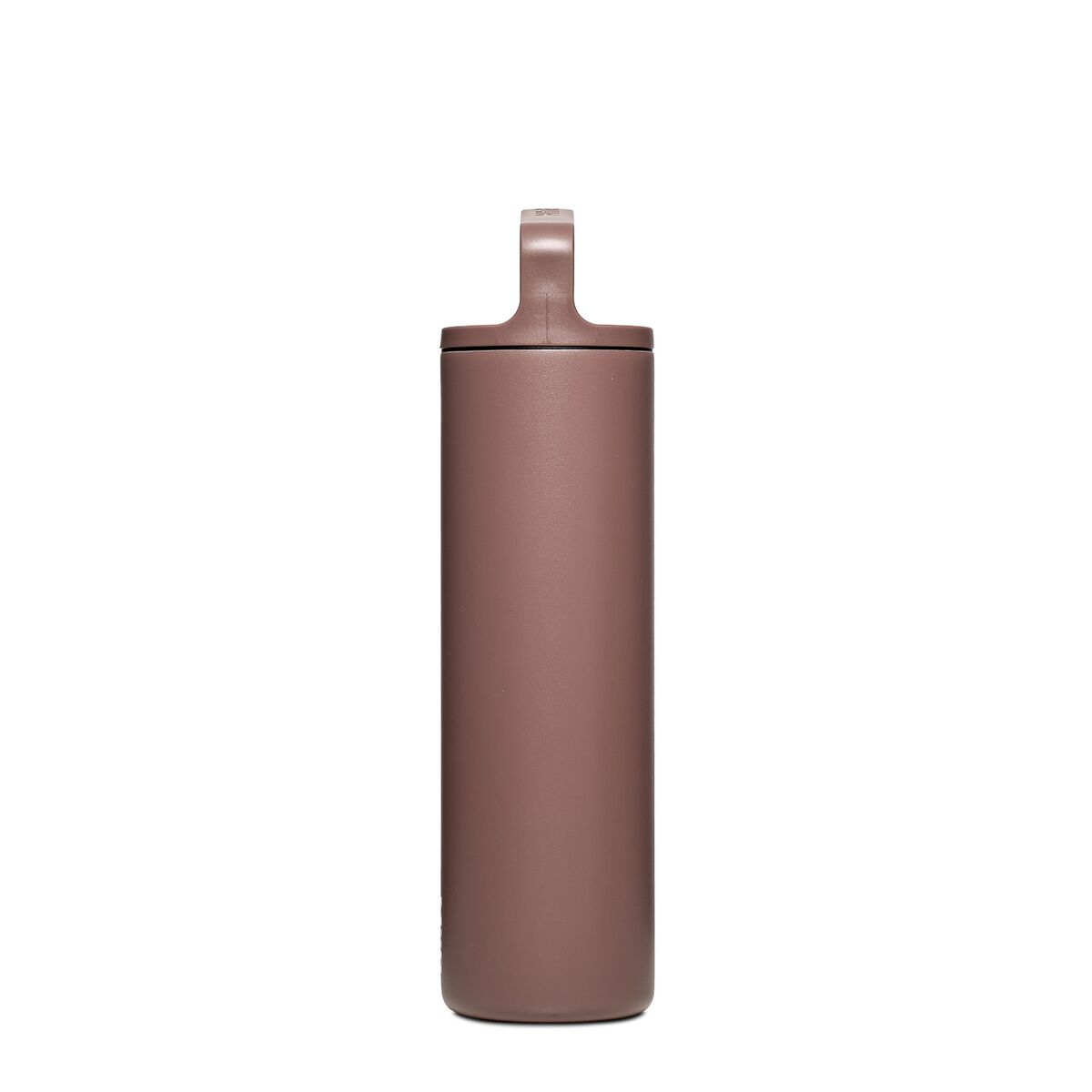 Side view of Cedar Cedar Brown thermos bottle on a white background
