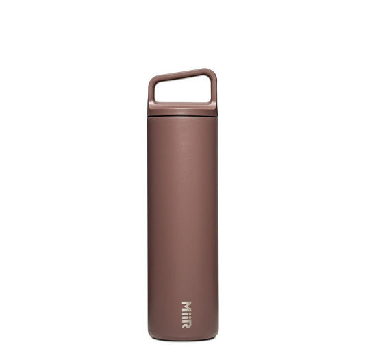 Cedar Brown insulated bottle with a handle on a white background