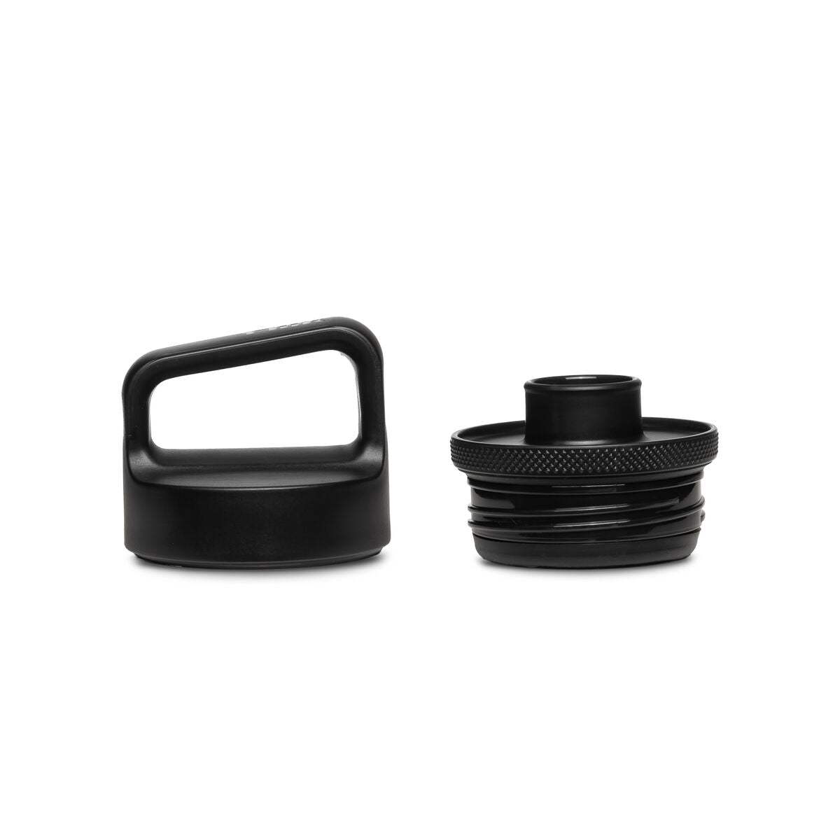 Black lid components on a white background