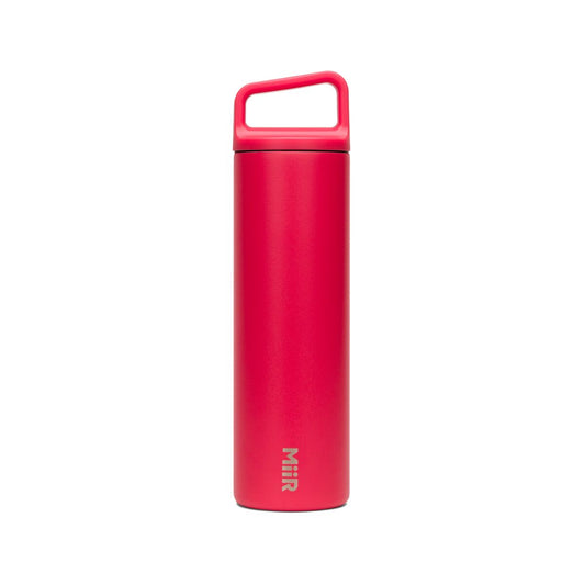 Cascara Red MiiR insulated bottle with handle on a white background