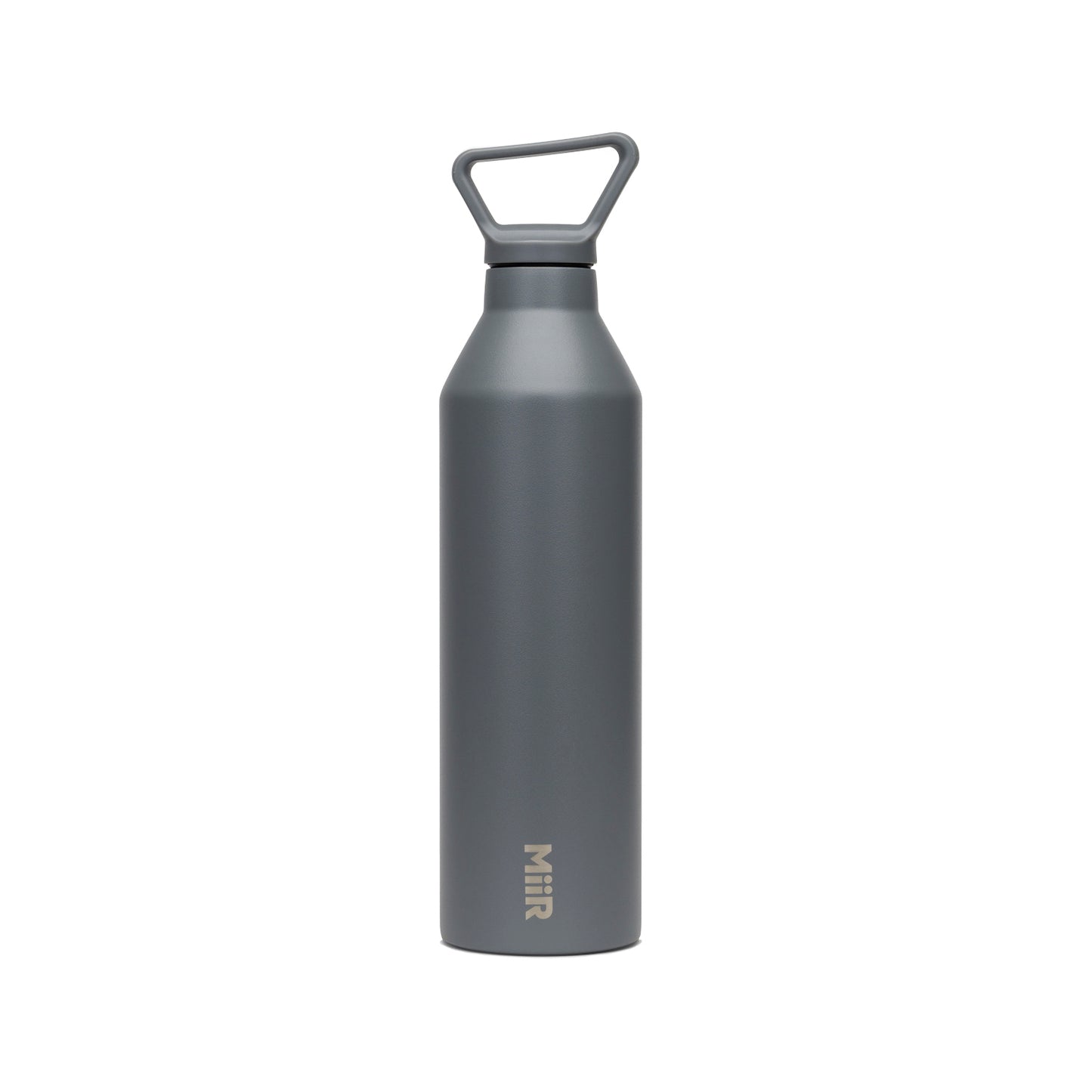 Double wall stainless steal narrow mouth water bottle, basal gray
