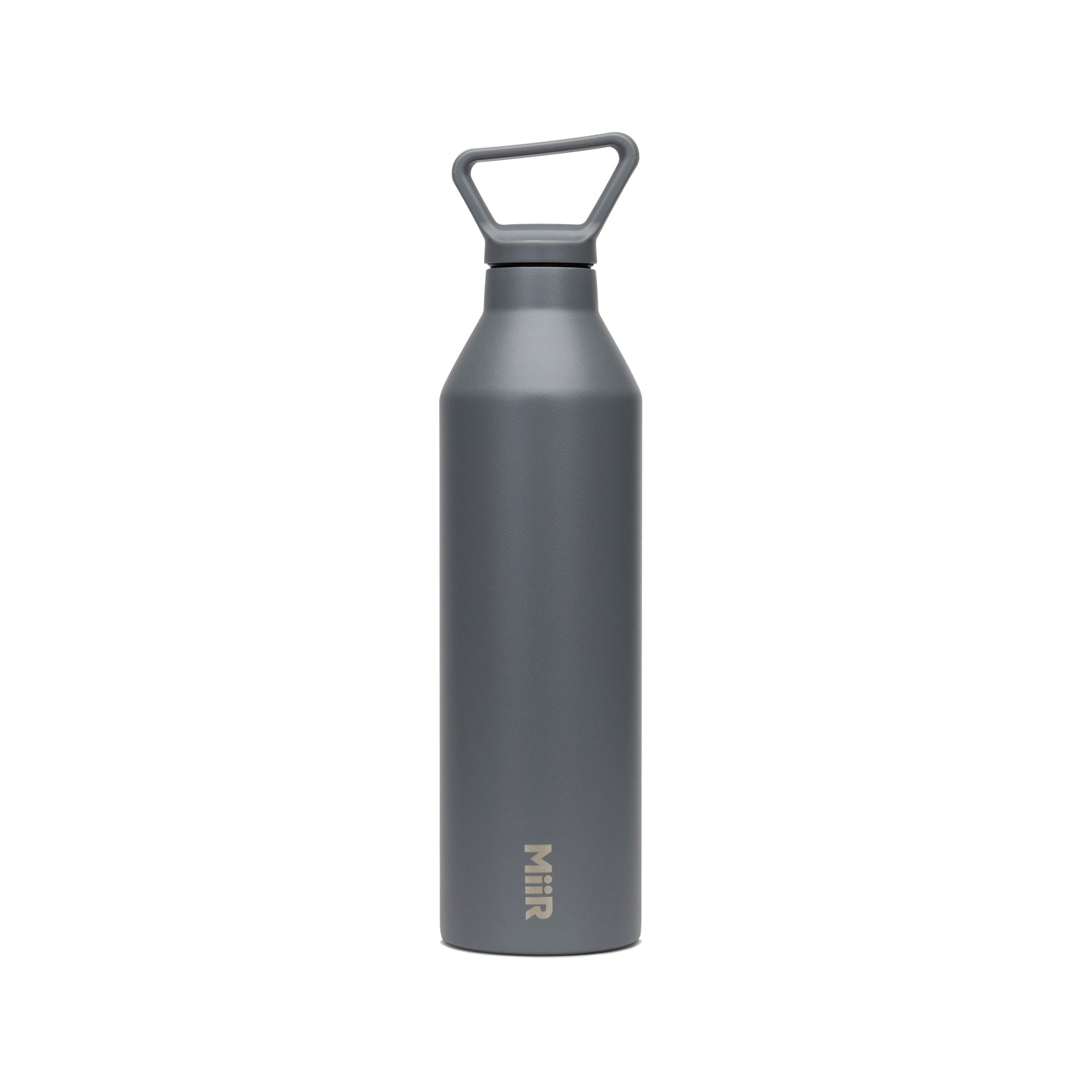 Double wall stainless steal narrow mouth water bottle, basal gray