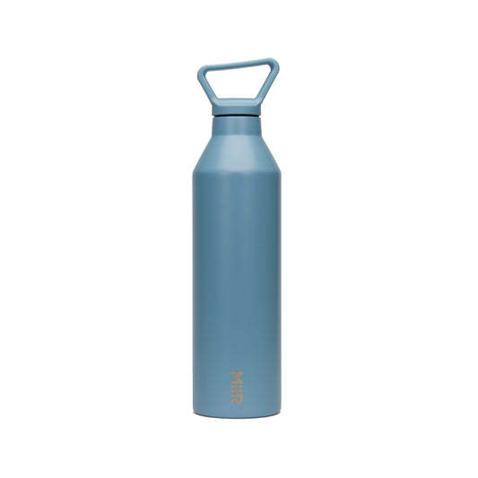 Double wall stainless steal narrow mouth water bottle, home blue