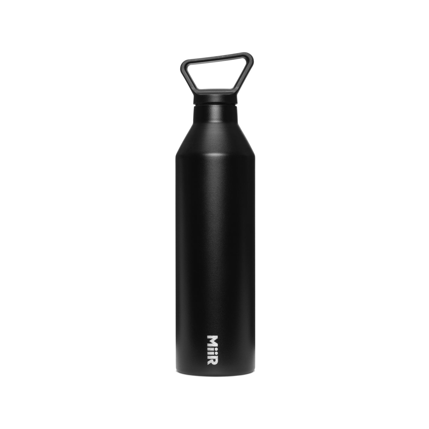 Double wall stainless steal narrow mouth water bottle, black