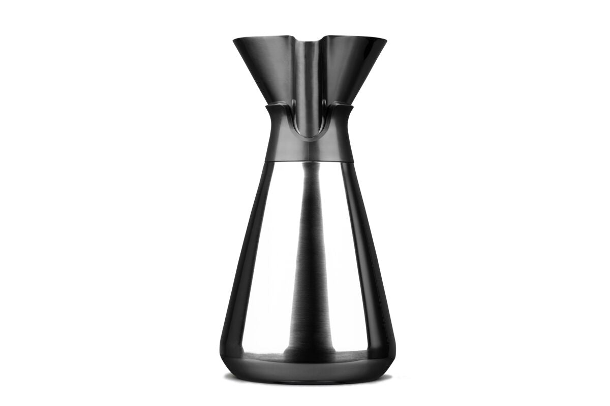 Service Ideas 1 L Stainless Steel Thermal Carafe With Black Half