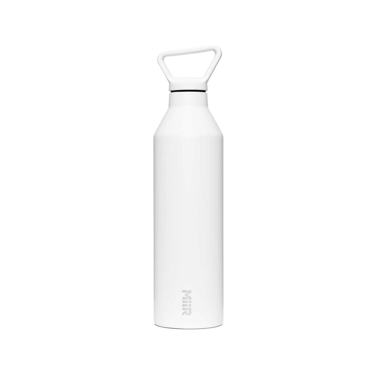Double wall stainless steal narrow mouth water bottle, white